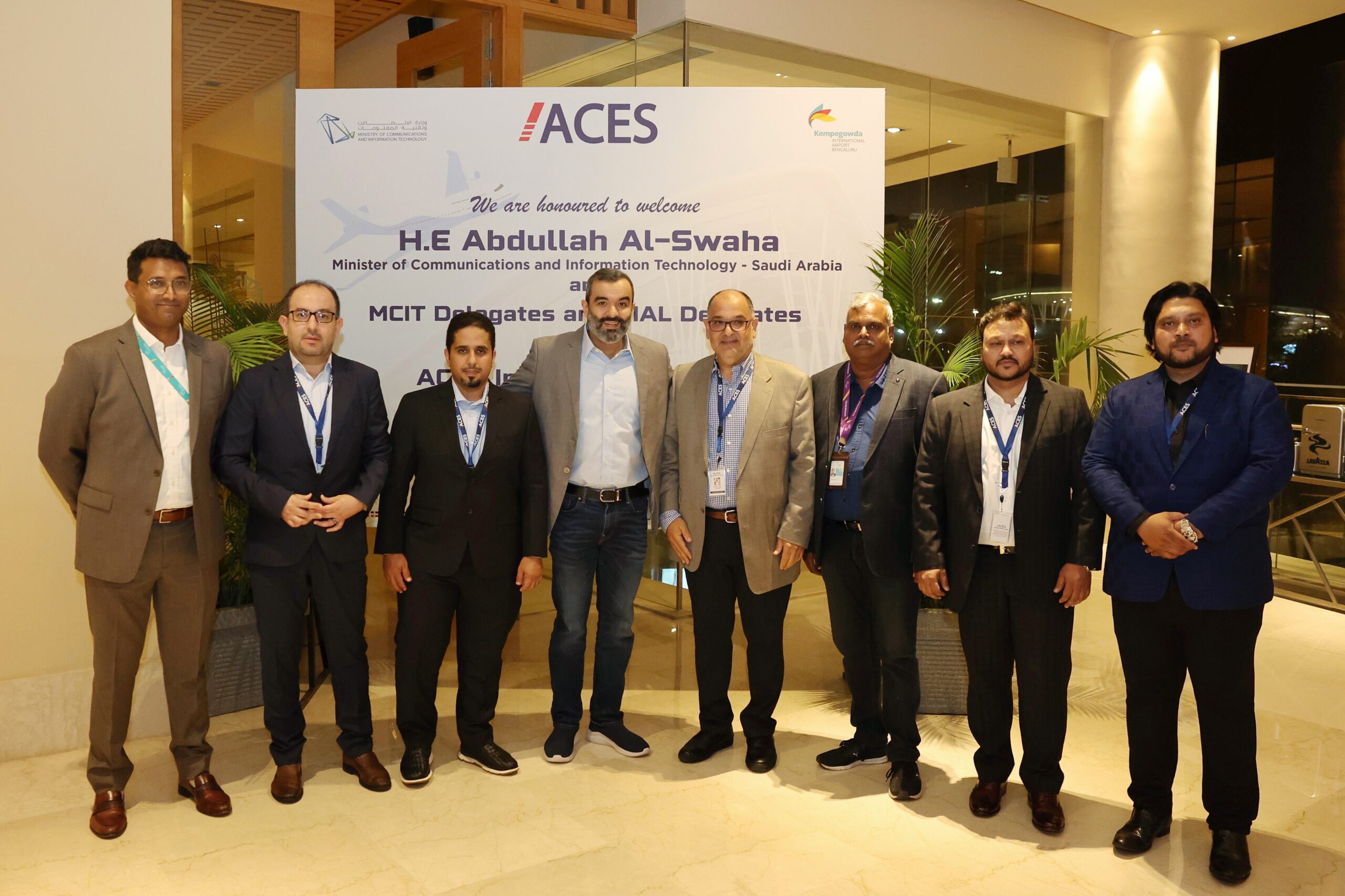 H.E Eng. Abdullah Al-Swaha, Minister of Communications and Information Technology Expressed his Pride Seeing ACES a Saudi Company Serving the Busiest Airport in South India - Bengaluru's Kempegowda International Airport