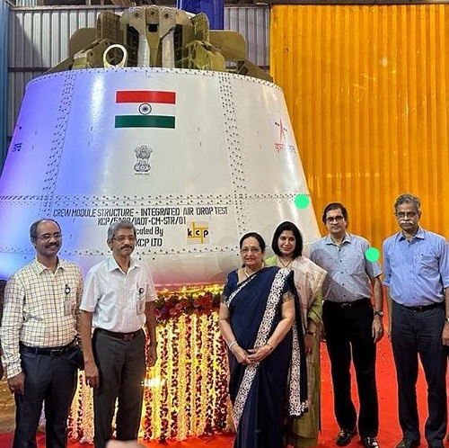 KCP Hands Over Integrated Air Drop Test - Crew Module Structure to ISRO, Meant for Gaganyaan Mission