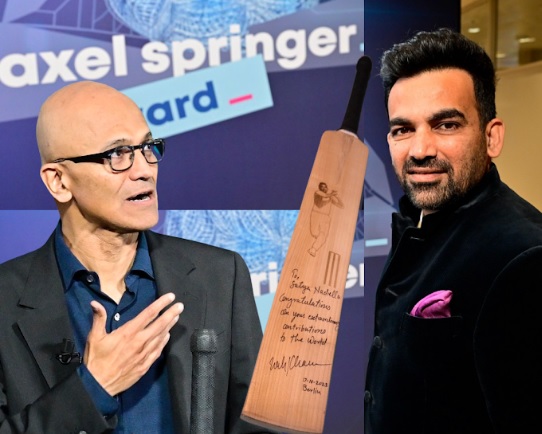 Legendary Bowler Zaheer Khan Surprises Audience at Prestigious Axel Springer Awards