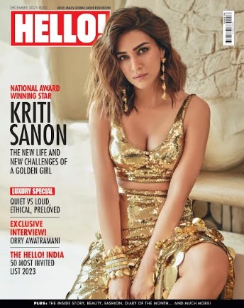 Kriti Sanon Radiates Golden Glamour on the Cover of HELLO! India's December Issue