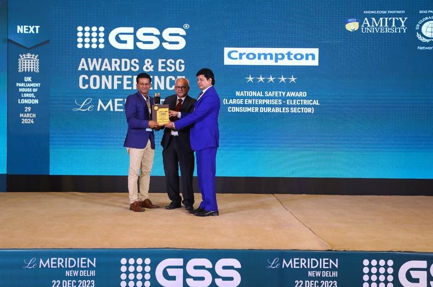 Crompton Wins the Prestigious National Safety Award 2023 at the 11th Global Safety Summit