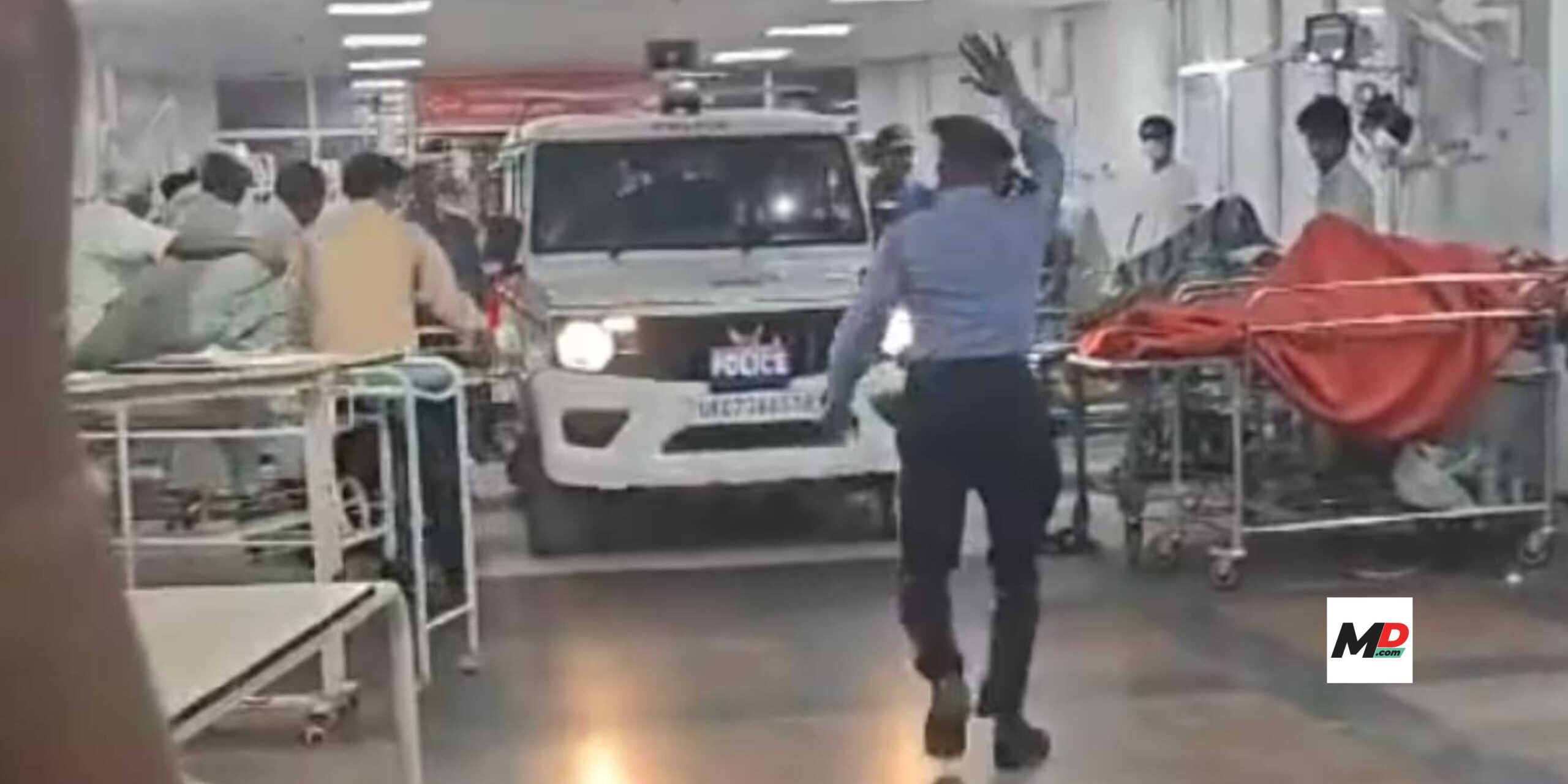 Police drive SUV into AIIMS ward to arrest suspect